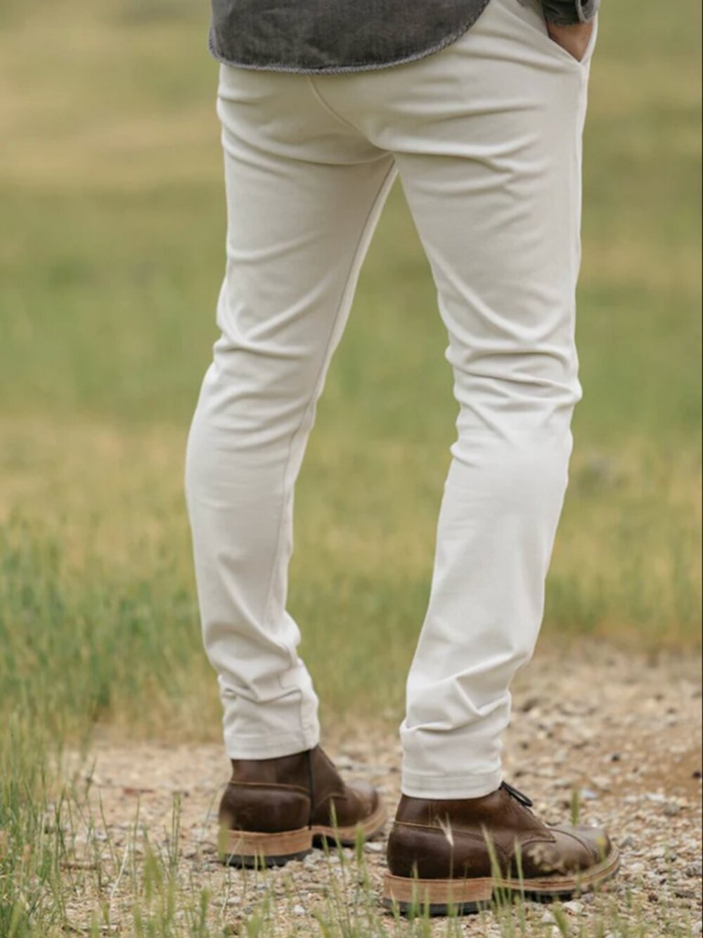 Hiroshi Kato Heather White Denit® Stretch Chino NWT - Picture 5 of 5